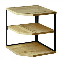 Γωνιακή ραφιέρα Kesper 27833, MDF, 3 επίπεδα, 28×26 εκ., έως 10 κιλά, Μαύρο/ξύλινο