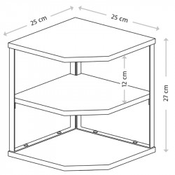 Γωνιακή ραφιέρα Kesper 27833, MDF, 3 επίπεδα, 28×26 εκ., έως 10 κιλά, Μαύρο/ξύλινο