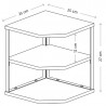 Γωνιακή ραφιέρα Kesper 27833, MDF, 3 επίπεδα, 28×26 εκ., έως 10 κιλά, Μαύρο/ξύλινο