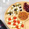 Στρογγυλό δίσκο σερβιρίσματος Kesper 58447, 35 εκ., μπαμπού, 5 διαμερίσματα, καφέ