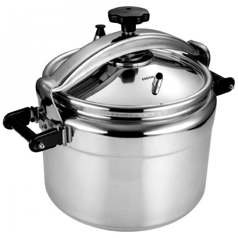Χύτρα ταχύτητας Fagor Chef Extremen, 35 εκ., 22 λίτρα, 50 kPa, 3 συστήματα ασφαλείας, Σφραγίδα ασφαλείας, Ασημί