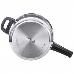 Χύτρα ταχύτητας Fagor Duo 8L, 22 εκ., 60/100 kPa, Εσωτερική σήμανση, Πυθμένας IMPAKSTEEL, 5 συστήματα προστασίας, Για επαγωγικές εστίες, Ασημί