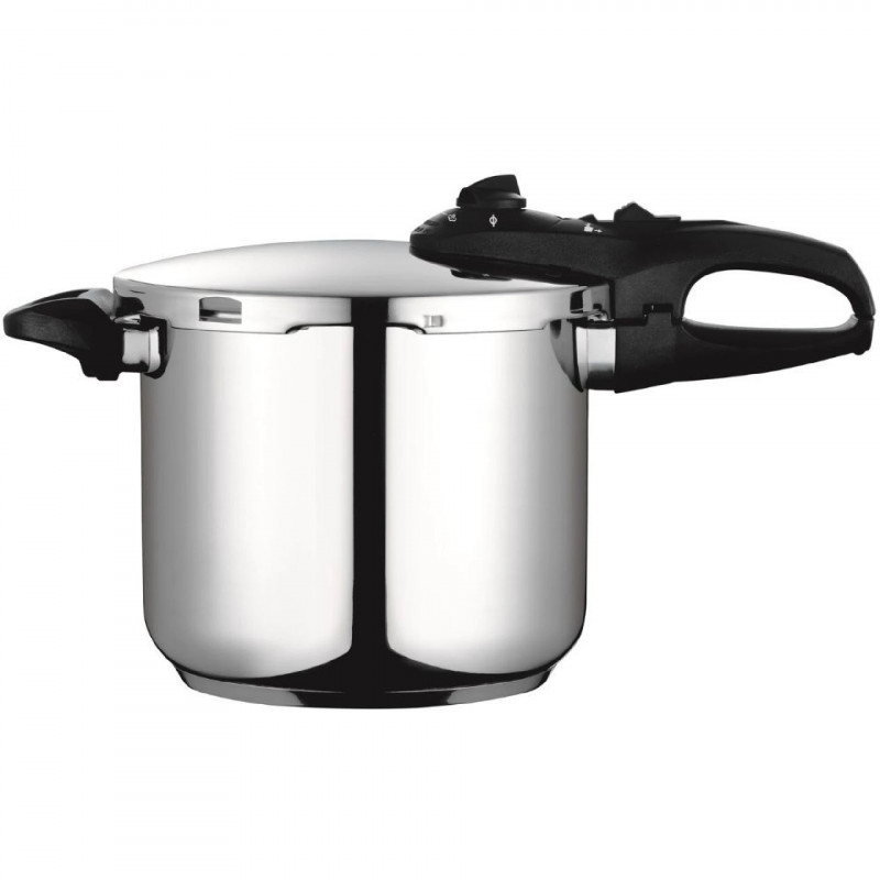Χύτρα ταχύτητας Fagor Duo 8L, 22 εκ., 60/100 kPa, Εσωτερική σήμανση, Πυθμένας IMPAKSTEEL, 5 συστήματα προστασίας, Για επαγωγικές εστίες, Ασημί