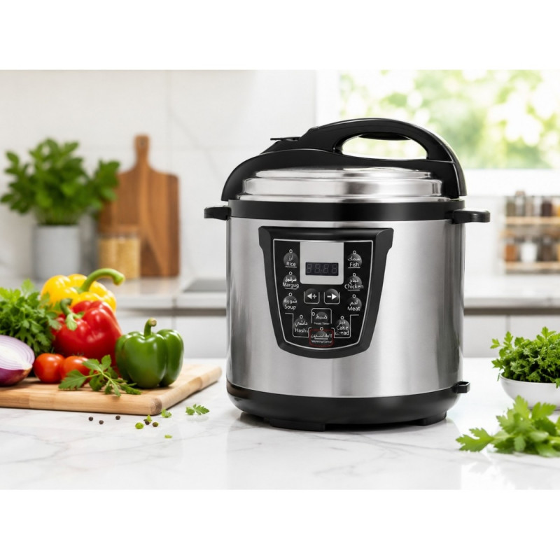 Πολυμάγειρα υπό πίεση Oliver Voltz OV51985K6, 1000 W, 6 L, 90 kPa, οθόνη LED, 8 προγράμματα, ανοξείδωτο