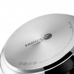 Χύτρα ταχύτητας Fagor Dual Xpress 6L, 30-90 kPa, 22 εκ., 5 μηχανισμοί ασφαλείας, πυθμένας 3 στρωμάτων, ανοξείδωτο ατσάλι 18/10, κατάλληλη για επαγωγικές εστίες, ασημί