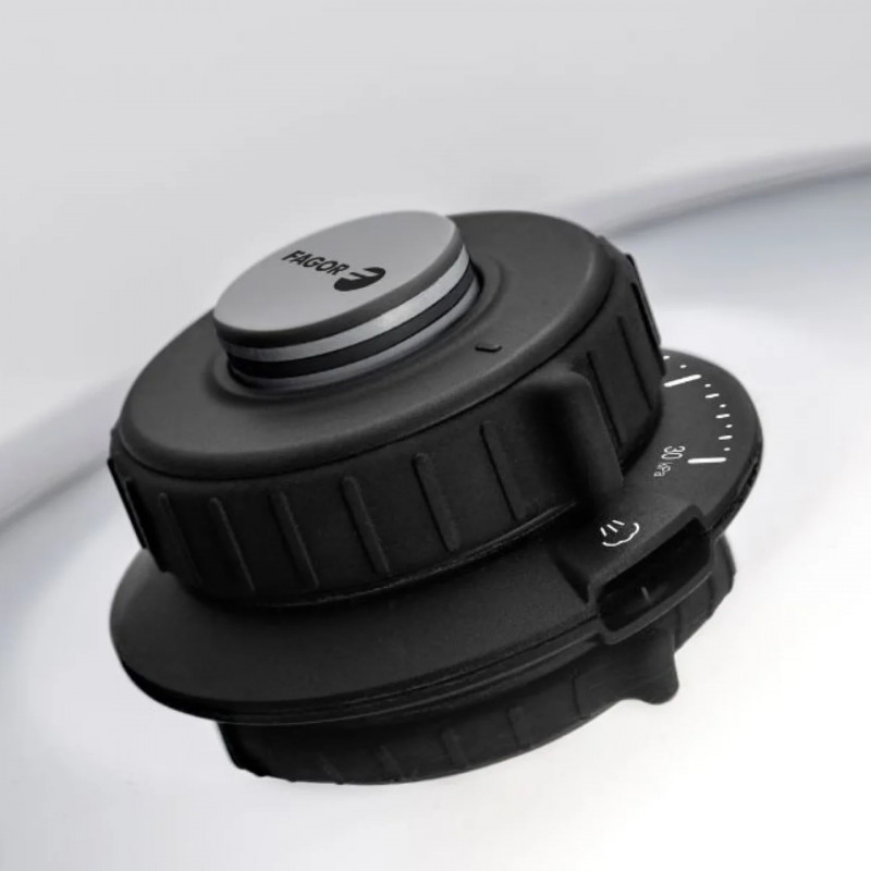Χύτρα ταχύτητας Fagor Dual Xpress 4+6L, 2 τεμ., 30-90 kPa, 22 εκ., 5 μηχανισμοί ασφαλείας, πυθμένας 3 στρωμάτων, ανοξείδωτο ατσάλι 18/10, Για επαγωγικές εστίες, Ασημί