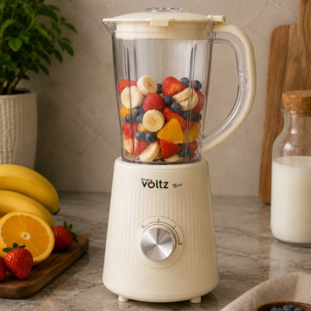 Μπλέντερ Oliver Voltz Nice OV51162PR, 500 W, 1,5 λίτρα, 2 ταχύτητες + λειτουργία παλμού, Κρεμ
