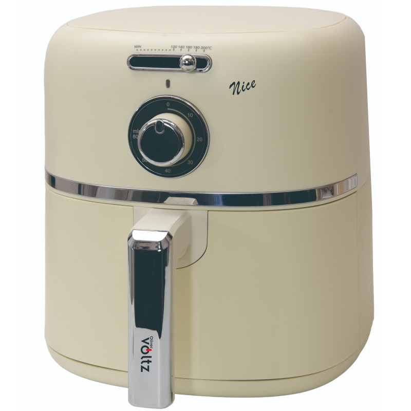 Φριτέζα θερμού αέρα Oliver Voltz Nice OV51980PR, 1500 W, 4,2 λ, 60-200 °C, χρονοδιακόπτης 60 λεπτών, αντικολλητική επίστρωση, κρεμ