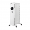Θερμαντικό σώμα με λάδι KUMTEL KUM-1225S, 2000 W, 9 πτερύγια, 3 επίπεδα θέρμανσης, ρυθμιζόμενος θερμοστάτης, ροδάκια, λευκό