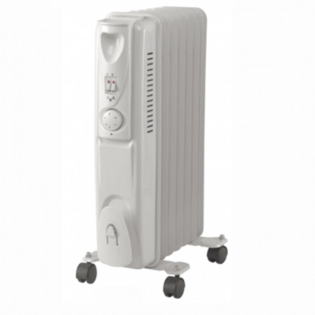 Θερμαντικό σώμα με λάδι Lamarque LOH-92, 2000 W, 9 πτερύγια, 3 βαθμίδες, ενδεικτικές λυχνίες, ροδάκια, λευκό