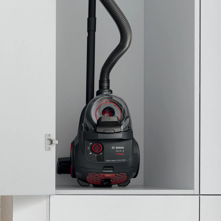 Σκουπάκι χωρίς σακούλα Bosch BGS21POW2 ProPower Series 4, 750 W, 2 λ, Power AirCycle, φίλτρο HEPA, 78 dB, Μαύρο/Κόκκινο