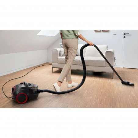 Σκουπάκι χωρίς σακούλα Bosch BGS21POW2 ProPower Series 4, 750 W, 2 λ, Power AirCycle, φίλτρο HEPA, 78 dB, Μαύρο/Κόκκινο