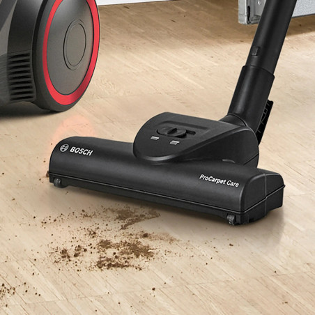 Σκουπάκι χωρίς σακούλα Bosch BGS21POW2 ProPower Series 4, 750 W, 2 λ, Power AirCycle, φίλτρο HEPA, 78 dB, Μαύρο/Κόκκινο