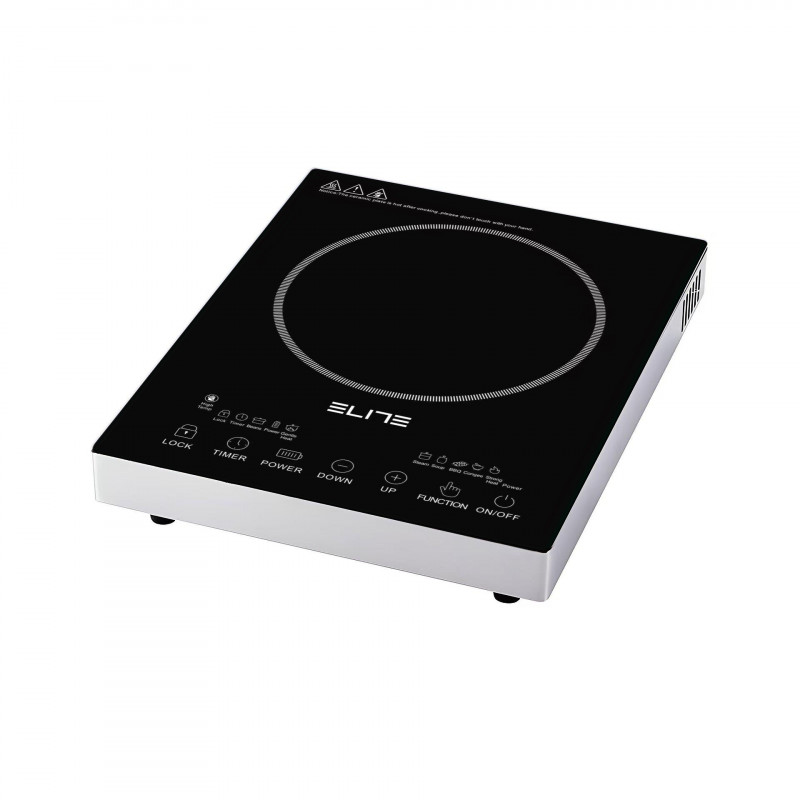 Μονή εστία υπέρυθρης ακτινοβολίας Elite EFP-1294BU, 2200 W, 20 εκ., οθόνη LED, χειριστήριο αφής, χρονοδιακόπτης, γυαλοκεραμική επιφάνεια, ανοξείδωτο ατσάλι
