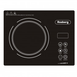 Μονή εστία υπέρυθρης ακτινοβολίας Rosberg R51445P, 2200 W, 28x36 εκ., 11 επίπεδα θερμοκρασίας, οθόνη LED, μαύρο