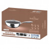 Τηγάνι Swiss Haus SteelCRAFT SH-ZGW30, 30 εκ., 4,8 λ., Εσωτερική επιφάνεια με ανάγλυφη υφή για ψήσιμο, Κεραμική επίστρωση Sapphire, Κατάλληλο για φούρνο έως 260 °C, Κατάλληλο για επαγωγικές εστίες, Ασημί