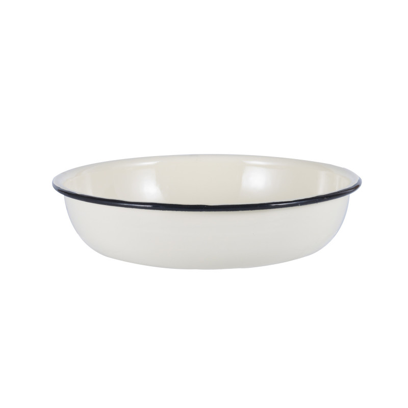 Εμαγιέ μπολ Rosberg R51222OR24, 24x5 εκ., Στρογγυλεμένο χείλος, Λευκό
