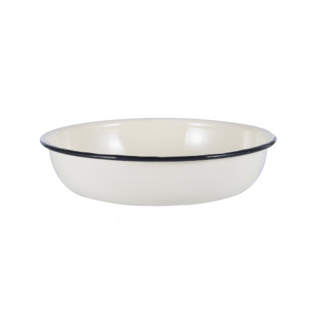 Εμαγιέ μπολ Rosberg R51222OR24, 24x5 εκ., Στρογγυλεμένο χείλος, Λευκό