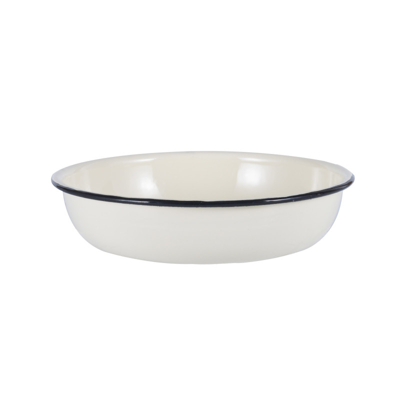Εμαγιέ μπολ Rosberg R51222OR18, 18x4 εκ., Στρογγυλεμένο χείλος, Λευκό