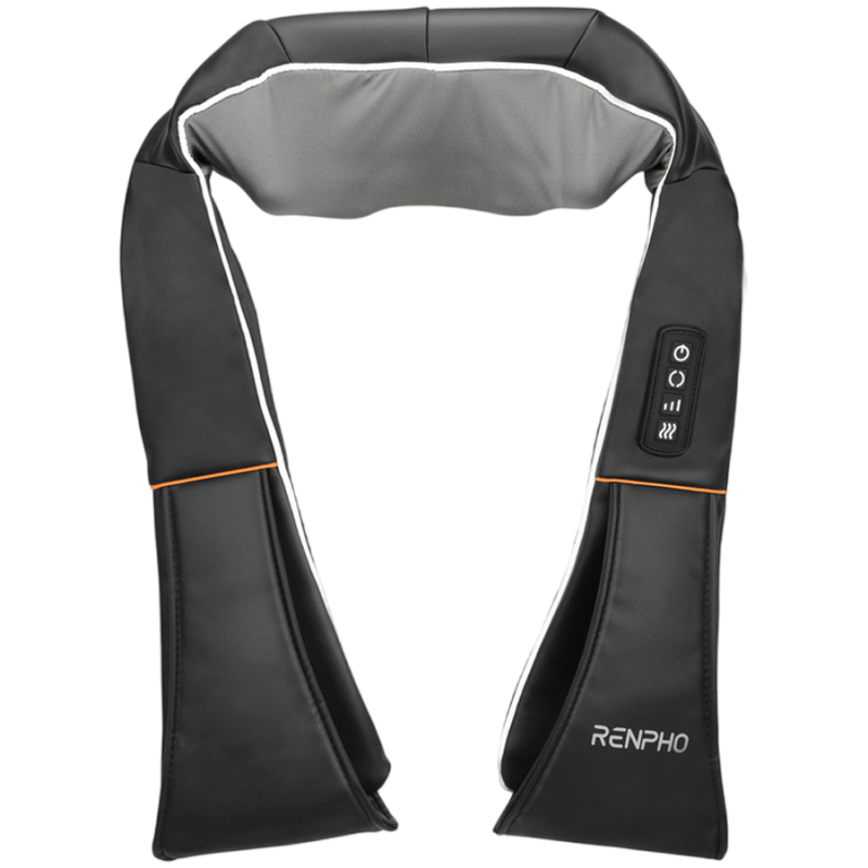 Συσκευή μασάζ Σιάτσου RENPHO U-Neck 1, 24 W, 8 κεφαλές, 2 κατευθύνσεις, 3 επίπεδα έντασης, Θέρμανση έως 47 °C, δέρμα PU + αναπνεύσιμο ύφασμα, Μαύρο