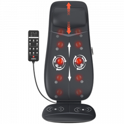 Μαξιλάρι μασάζ Σιάτσου RENPHO Neck & Back Massage Cushion - S-, 48W, 4 ζώνες, 3 επίπεδα έντασης, Θέρμανση έως 45°C, Ρυθμιζόμενο, Τηλεχειριστήριο, Μαύρο