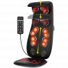 Μαξιλάρι μασάζ Σιάτσου RENPHO Neck & Back Massage Cushion - S-, 48W, 4 ζώνες, 3 επίπεδα έντασης, Θέρμανση έως 45°C, Ρυθμιζόμενο, Τηλεχειριστήριο, Μαύρο