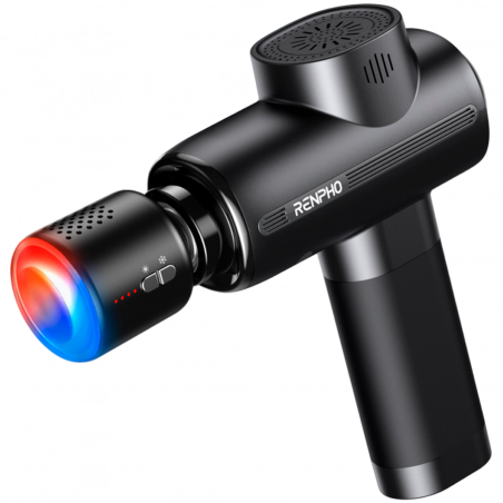 Πιστόλι μασάζ RENPHO Active ThermaCool Massage Gun, 15 W, 150 λεπτά, 5 ταχύτητες, 1800-3200 σ.α.λ., 4 επίπεδα ψύξης/θέρμανσης, χρονοδιακόπτης, συμπαγές, μαύρο
