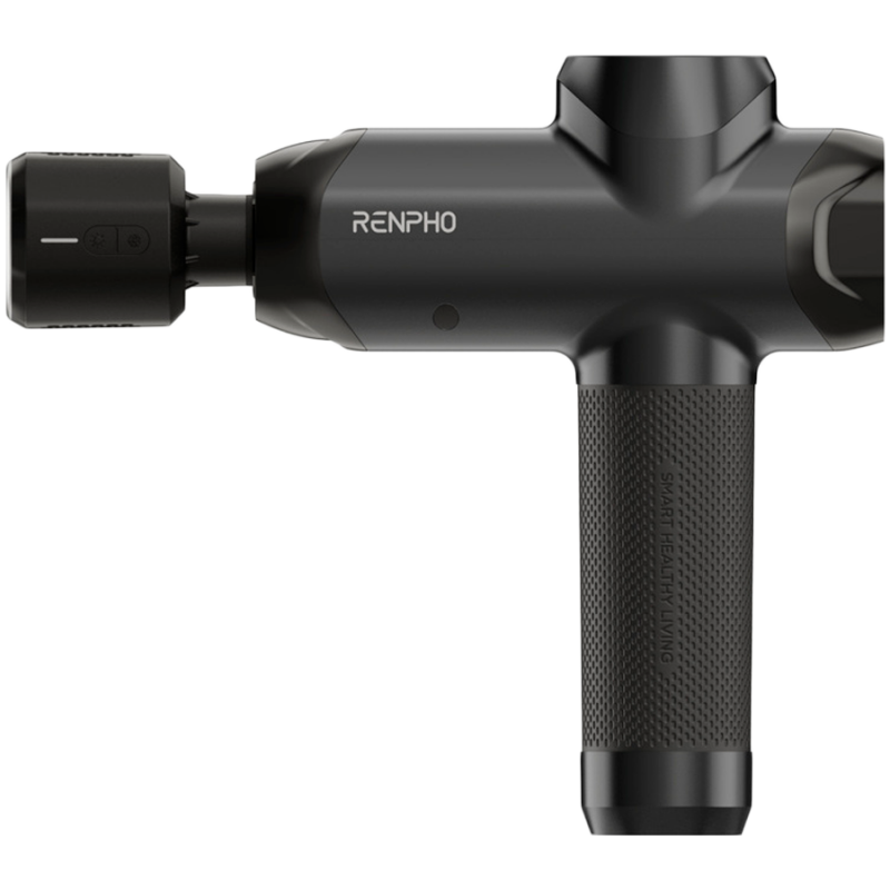 Πιστόλι μασάζ RENPHO Power+, 15 W, 150 λεπτά, 6 ταχύτητες, 1850-2600 σ.α.λ., 4 επίπεδα ψύξης/θέρμανσης, χρονοδιακόπτης, οθόνη αφής, Bluetooth, μαύρο