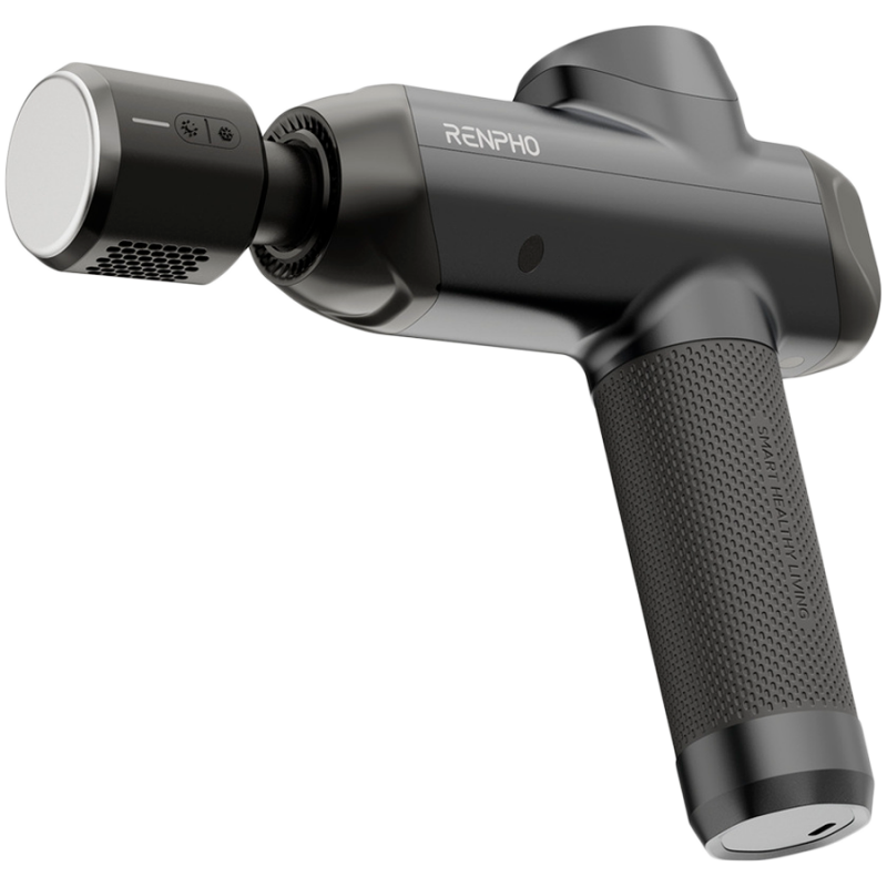 Πιστόλι μασάζ RENPHO Power+, 15 W, 150 λεπτά, 6 ταχύτητες, 1850-2600 σ.α.λ., 4 επίπεδα ψύξης/θέρμανσης, χρονοδιακόπτης, οθόνη αφής, Bluetooth, μαύρο