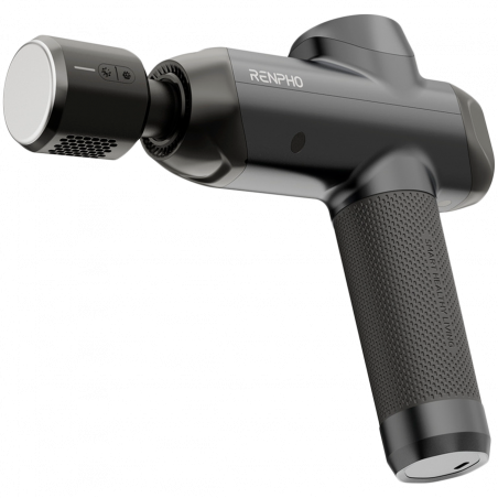 Πιστόλι μασάζ RENPHO Power+, 15 W, 150 λεπτά, 6 ταχύτητες, 1850-2600 σ.α.λ., 4 επίπεδα ψύξης/θέρμανσης, χρονοδιακόπτης, οθόνη αφής, Bluetooth, μαύρο