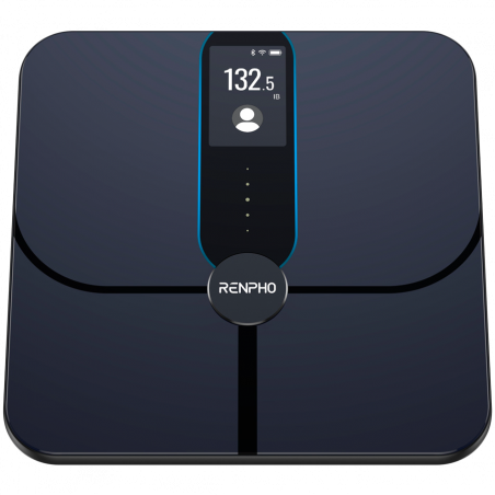 Έξυπνη ζυγαριά RENPHO Smart WiFi, Έως 180 κιλά, 13 δείκτες, Αναγνώριση χρήστη, Συγχρονισμός με εφαρμογές για κινητά, Ανάλυση βιοηλεκτρικής εμπέδησης, USB-C, Σκούρο μπλε