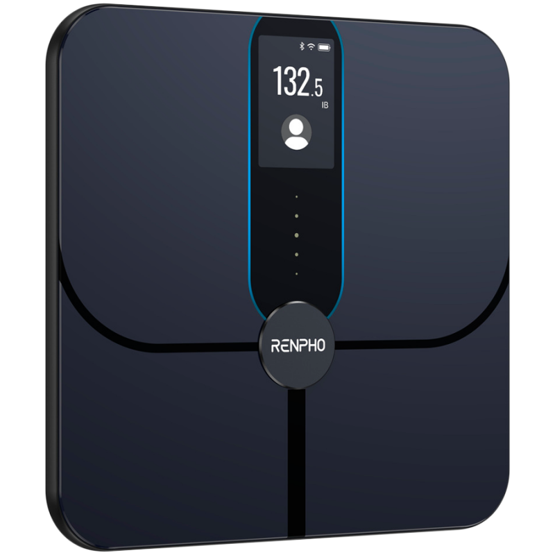 Έξυπνη ζυγαριά RENPHO Smart WiFi, Έως 180 κιλά, 13 δείκτες, Αναγνώριση χρήστη, Συγχρονισμός με εφαρμογές για κινητά, Ανάλυση βιοηλεκτρικής εμπέδησης, USB-C, Σκούρο μπλε