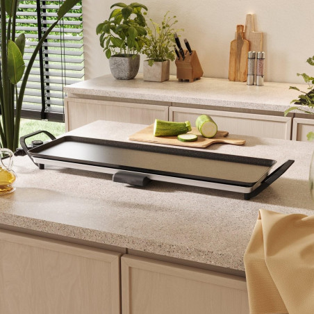 Σχάρα τεπανιάκι Swiss Haus Basel Premium SH-TP70, 1800 W, 70 × 23 εκ., κεραμική επίστρωση, θερμοστάτης, δίσκος συλλογής λίπους, χωρίς BPA και PFAS, μαύρο