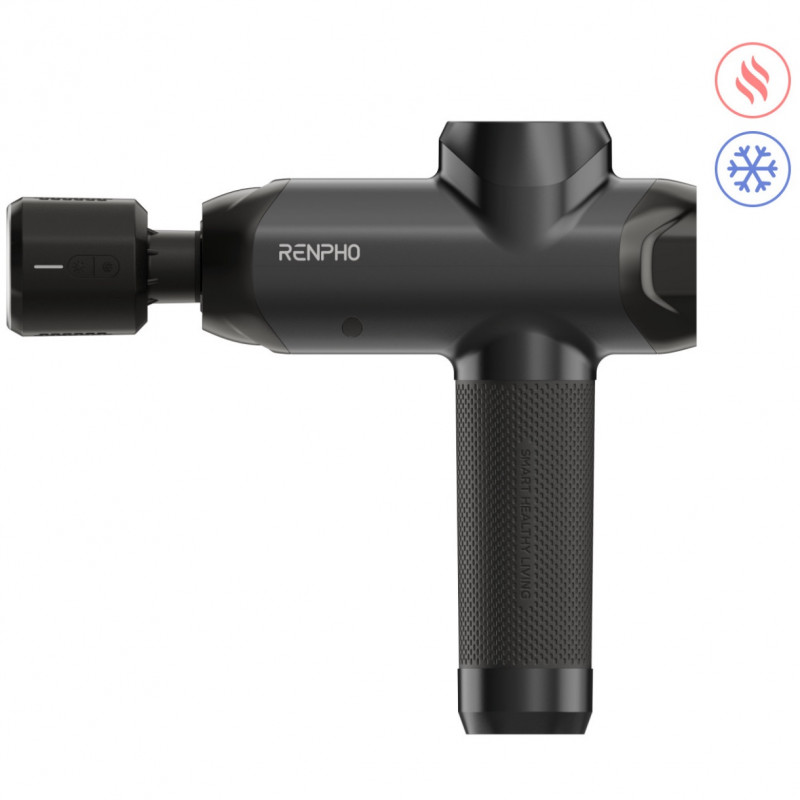 Πιστόλι μασάζ RENPHO Power+, 15 W, 150 λεπτά, 6 ταχύτητες, 1850-2600 σ.α.λ., 4 επίπεδα ψύξης/θέρμανσης, χρονοδιακόπτης, οθόνη αφής, Bluetooth, μαύρο