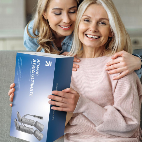 Συμπιεστικό μασάζ για τα πόδια RENPHO Foot & Calf Air Massager, 24W, Θέρμανση, 3 επίπεδα, Λειτουργίες μασάζ, Μνήμη, Ένδειξη θερμοκρασίας, Προστασίες, Γκρι