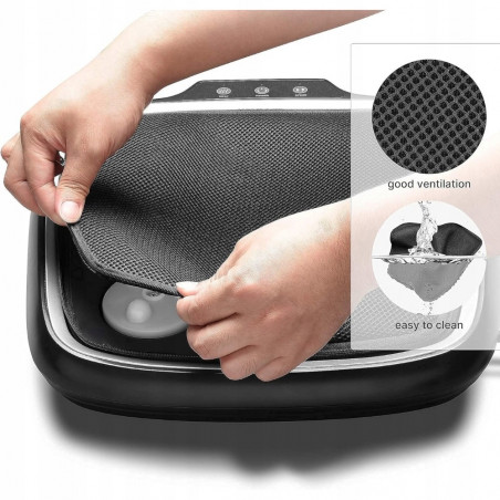 Συσκευή μασάζ σιάτσου για τα πόδια RENPHO Shiatsu Home Foot Sole Massager, 30W, 6 κεφαλές, 18 σημεία, 2 ταχύτητες, Λειτουργία θέρμανσης, Ρυθμιζόμενη κλίση και ύψος, Πλενόμενο κάλυμμα, Μαύρο