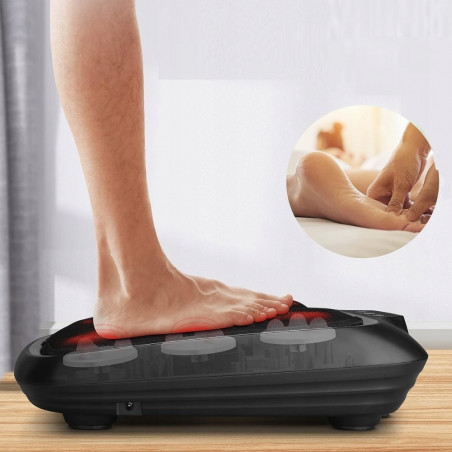 Συσκευή μασάζ σιάτσου για τα πόδια RENPHO Shiatsu Home Foot Sole Massager, 30W, 6 κεφαλές, 18 σημεία, 2 ταχύτητες, Λειτουργία θέρμανσης, Ρυθμιζόμενη κλίση και ύψος, Πλενόμενο κάλυμμα, Μαύρο