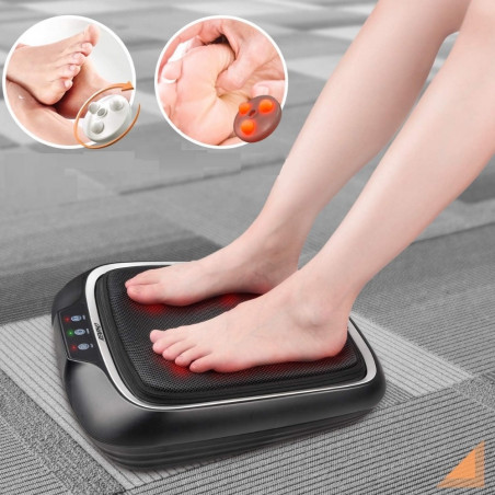 Συσκευή μασάζ σιάτσου για τα πόδια RENPHO Shiatsu Home Foot Sole Massager, 30W, 6 κεφαλές, 18 σημεία, 2 ταχύτητες, Λειτουργία θέρμανσης, Ρυθμιζόμενη κλίση και ύψος, Πλενόμενο κάλυμμα, Μαύρο