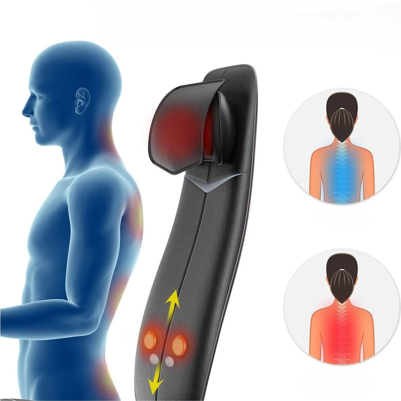 Μαξιλάρι μασάζ Σιάτσου RENPHO Neck & Back Massage Cushion - S-, 48W, 4 ζώνες, 3 επίπεδα έντασης, Θέρμανση έως 45°C, Ρυθμιζόμενο, Τηλεχειριστήριο, Μαύρο