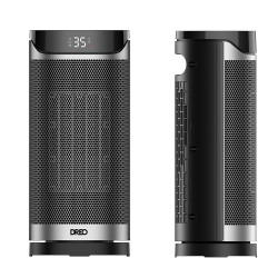 Θερμαντήρας με ανεμιστήρα DREO Solaris 619, 2000 W, 20 μ², PTC, 5 λειτουργίες, 8 επίπεδα προστασίας, χρονοδιακόπτης, τηλεχειριστήριο, περιστροφή 70°, 5-35 °C, Μαύρο/γκρι