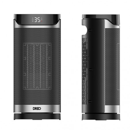 Θερμαντήρας με ανεμιστήρα DREO Solaris 619, 2000 W, 20 μ², PTC, 5 λειτουργίες, 8 επίπεδα προστασίας, χρονοδιακόπτης, τηλεχειριστήριο, περιστροφή 70°, 5-35 °C, Μαύρο/γκρι