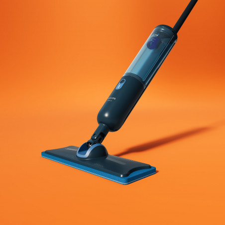 Ηλεκτρική σφουγγαρίστρα Philips OneUp 3000 XV3101/01, 50 λεπτά, 50 m², 312/270 ml, κεφαλή 360°, ενδεικτική λυχνία LED, φόρτιση μέσω USB-C, Μπλε