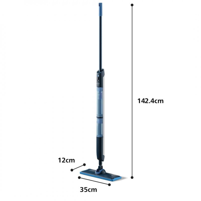 Ηλεκτρική σφουγγαρίστρα Philips OneUp 3000 XV3101/01, 50 λεπτά, 50 m², 312/270 ml, κεφαλή 360°, ενδεικτική λυχνία LED, φόρτιση μέσω USB-C, Μπλε