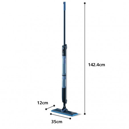 Ηλεκτρική σφουγγαρίστρα Philips OneUp 3000 XV3101/01, 50 λεπτά, 50 m², 312/270 ml, κεφαλή 360°, ενδεικτική λυχνία LED, φόρτιση μέσω USB-C, Μπλε