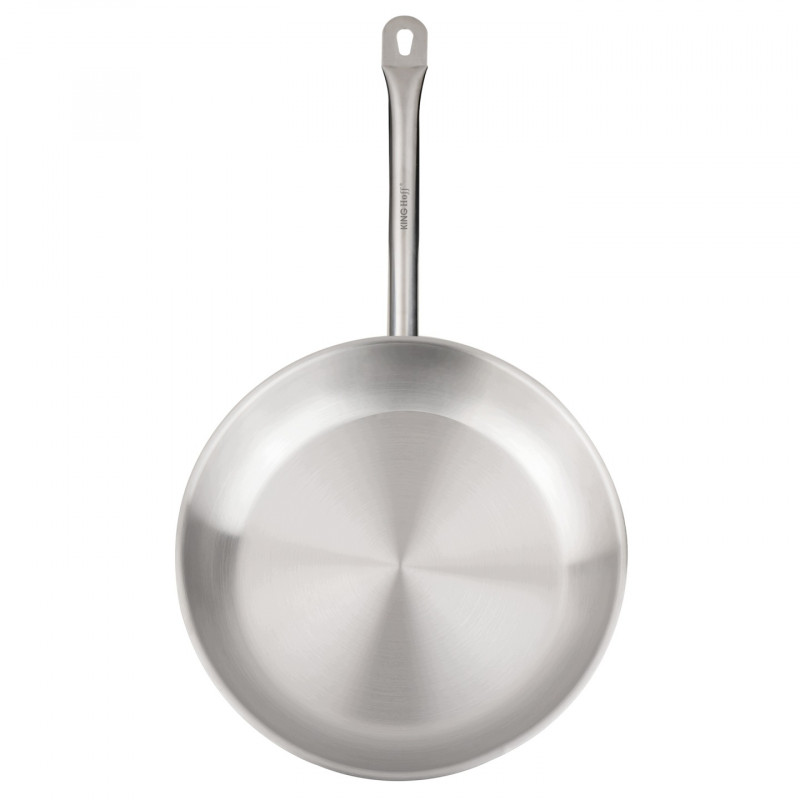Τηγάνι Kinghoff KH 2019, Ανοξείδωτο ατσάλι - 21CT, 24 εκ., Κατάλληλο για εντατική και επαγγελματική χρήση, Φούρνος έως 240 °C, Επαγωγή, Ασημί