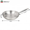 Τηγάνι Kinghoff KH 2019, Ανοξείδωτο ατσάλι - 21CT, 24 εκ., Κατάλληλο για εντατική και επαγγελματική χρήση, Φούρνος έως 240 °C, Επαγωγή, Ασημί