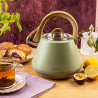 Βραστήρας με σφυρίχτρα Klausberg KB 9062, 2,5 λίτρα, Ανοξείδωτο ατσάλι, Λαβή που δεν ζεσταίνεται, Για επαγωγικές εστίες, Πράσινος