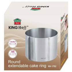 Ρυθμιζόμενο καλούπι για γλυκά Kinghoff KH 1792, 16-30 εκ., Ανοξείδωτο ατσάλι, Σατινέ, Ασημί