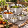Σετ 4 μπολ ανάμειξης και σερβιρίσματος Kinghoff KH 2059, 18-26 εκ., Ανοξείδωτο ατσάλι, Φαρδύ χείλος, Ασημί