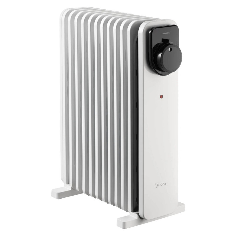 Θερμαντικό σώμα με λάδι Midea MHO2311MCPW, 2300 W, 20 м2, 11 πτερύγια, 3 βαθμίδες, χειροκίνητος θερμοστάτης, χρονοδιακόπτης, λευκό